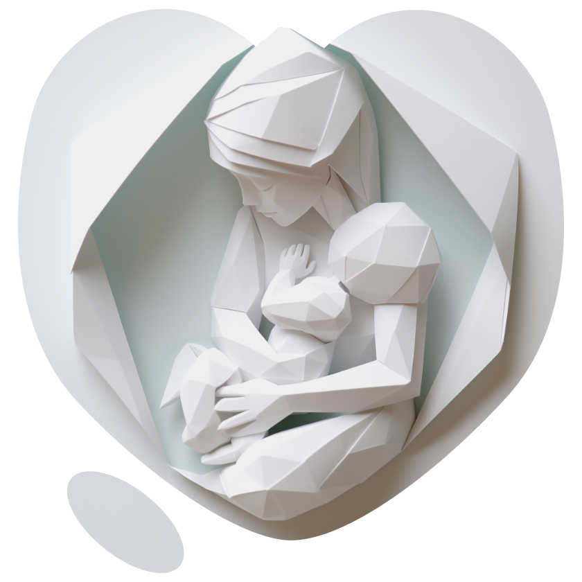 Matka z dzieckiem na rękach – ikona symbolizująca podopiecznych hospicjum perinatalnego